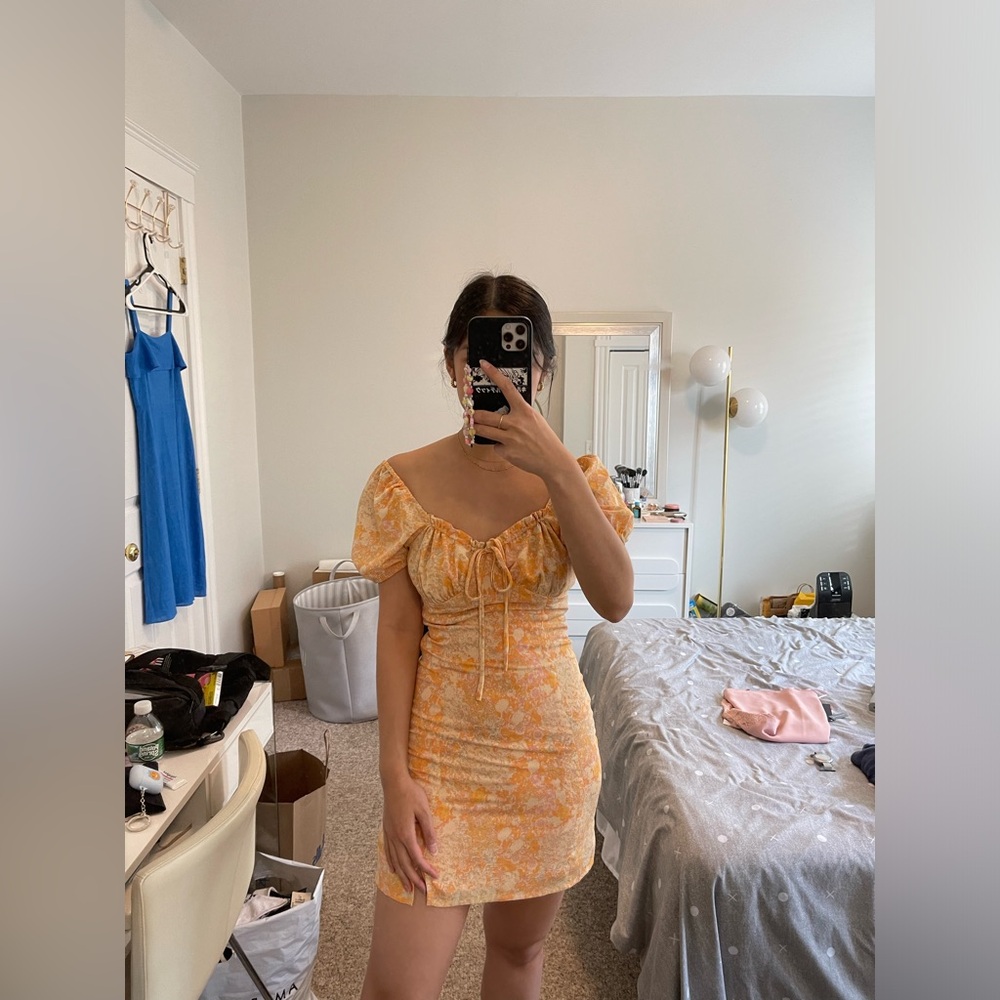 Floral 🍊 Orange Dress